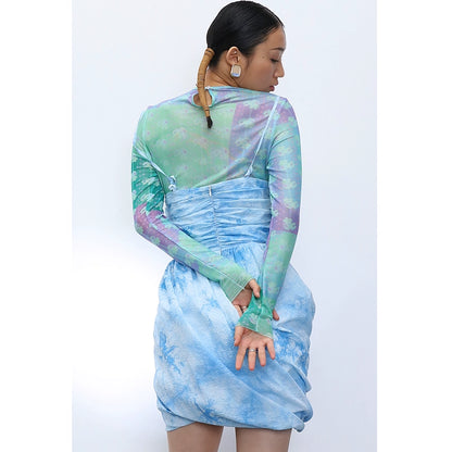 Psychedelic Elastic Mesh Bottom Shirt E736