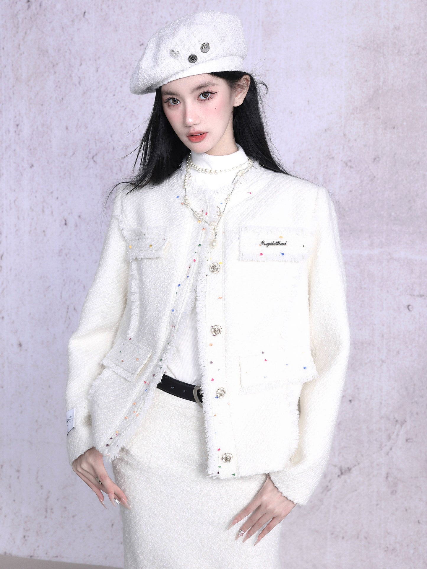 Miss Hera's White Small Fragrant Tweed Jacket
