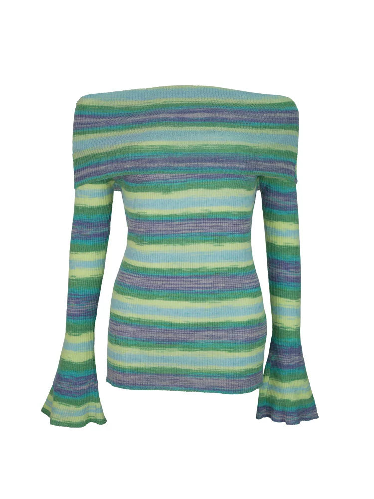 Retro Colorful Lapel Sweater