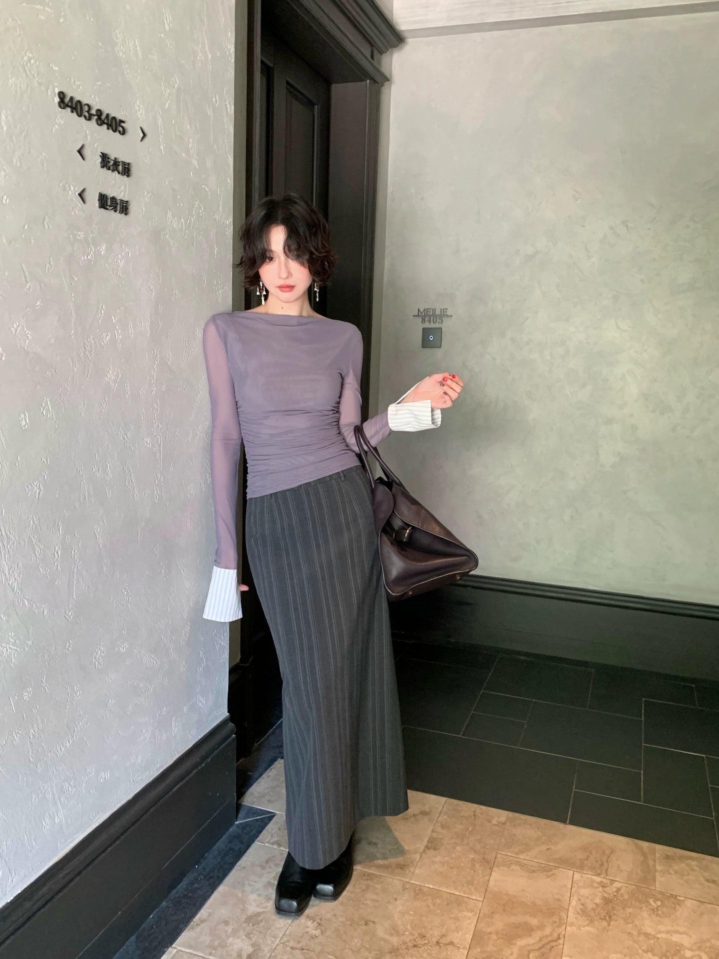 Exclusive Long Striped High-Waisted Bodycon Skirt – Hong Kong Retro