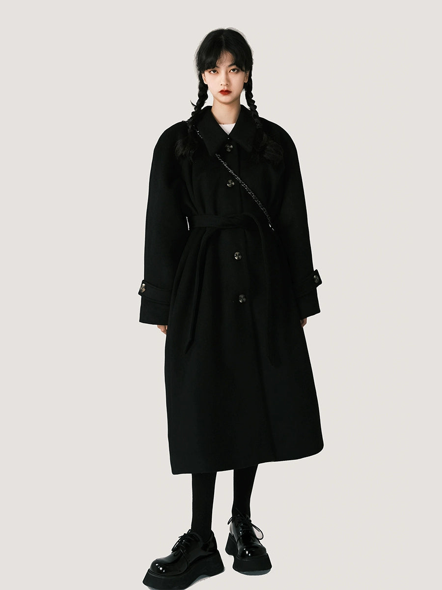 Cocoon Double Sided Wool Coat - Thickened