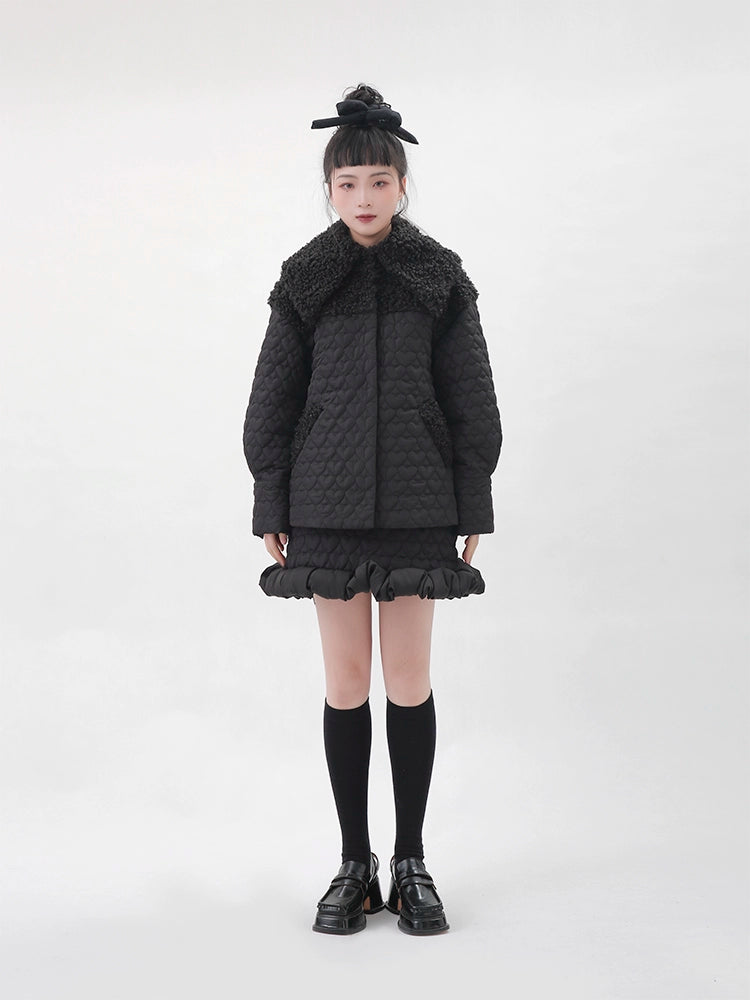 Autumn/Winter Love Quilted Fluffy Princess Cotton Skirt