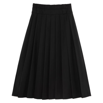 Girl's Black A-Line Pleated Skirt