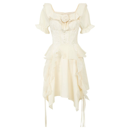 Beige Romantic Tea Break Dress