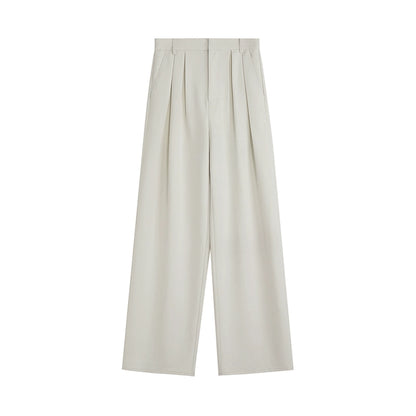 Pantalones de traje de pierna ancha blanca