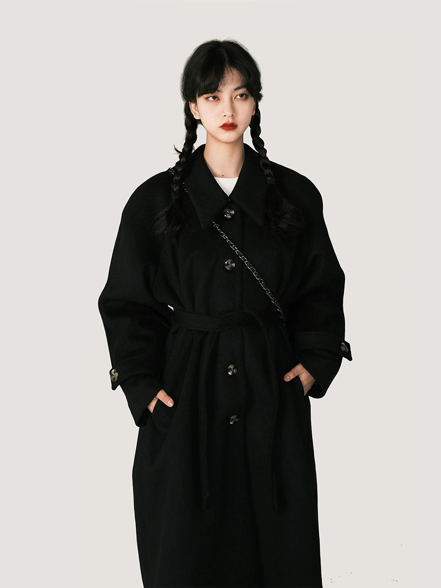 Cocoon Double Sided Wool Coat - Thickened