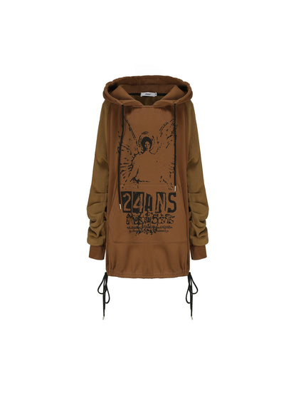 Two Color Mid-Length Hoodie