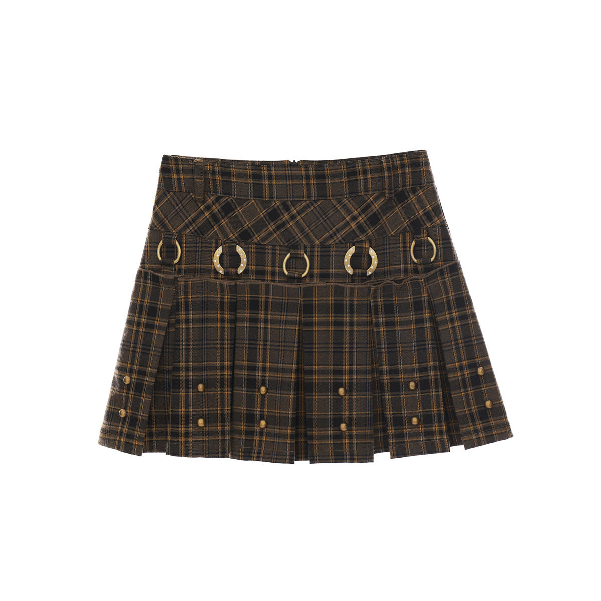 Punk Check Pleated Skirt