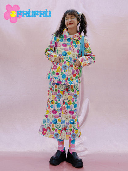 Printed Casual Jacket | Cute Childlike Spring Outerwear