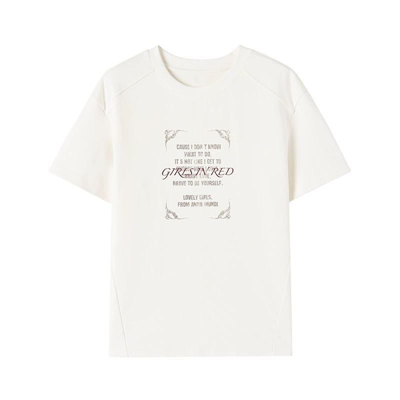 T-shirt de coton de la lettre vintage