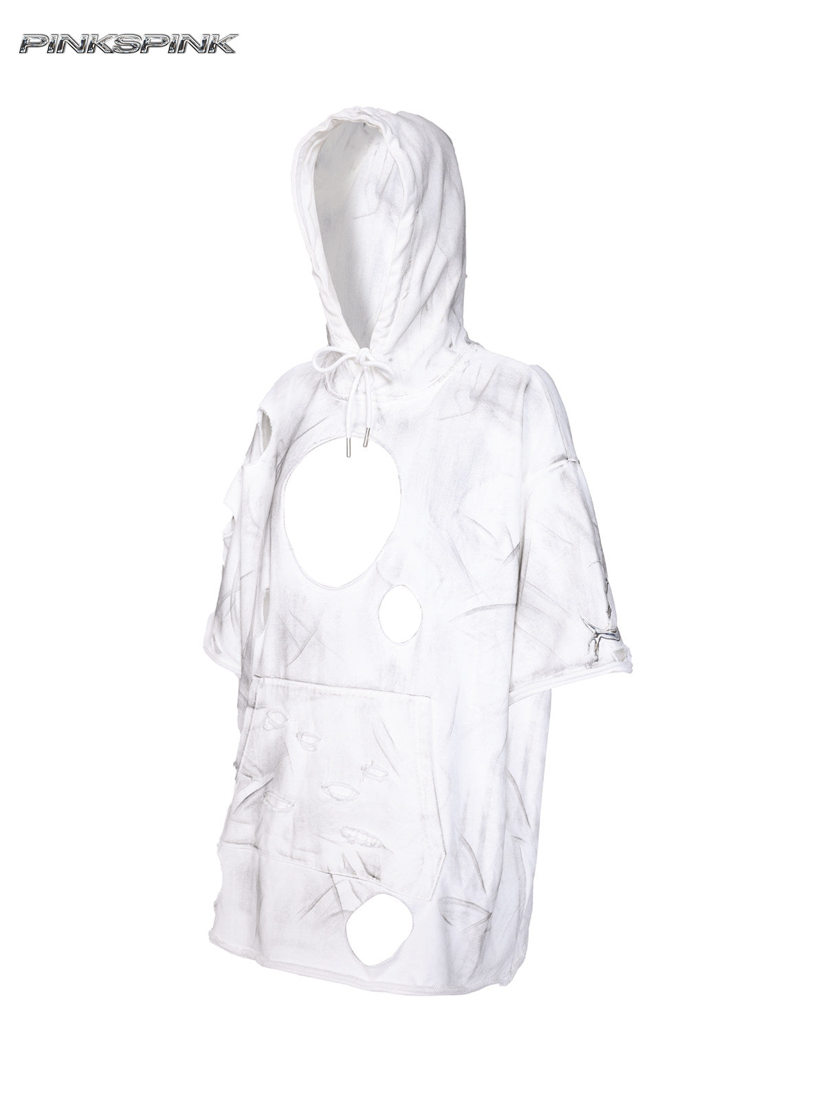 Original Distressed Rock-Punk Hooded Sweatshirt – Genderless Y2K Style