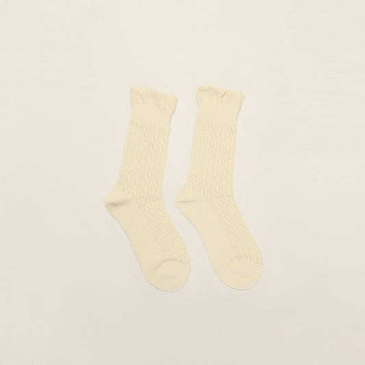 Calzini a tubo medio, design con bordi floreali