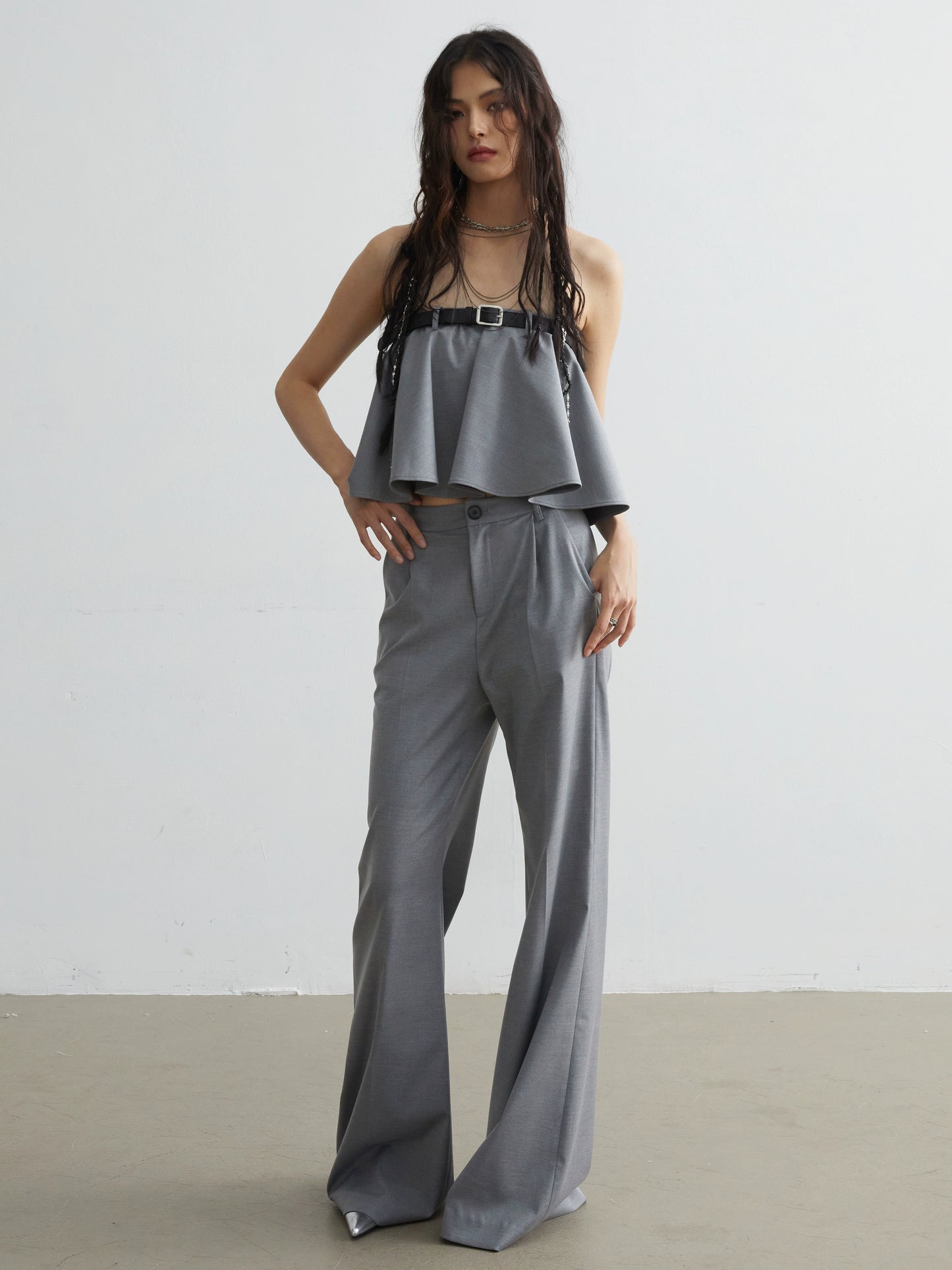 Two-Piece Versatile Skirt Hem Pants