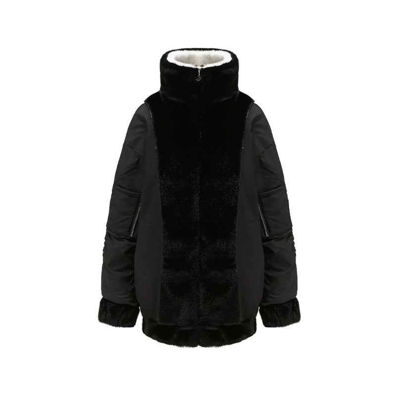 Front and Back Fur Windbreaker