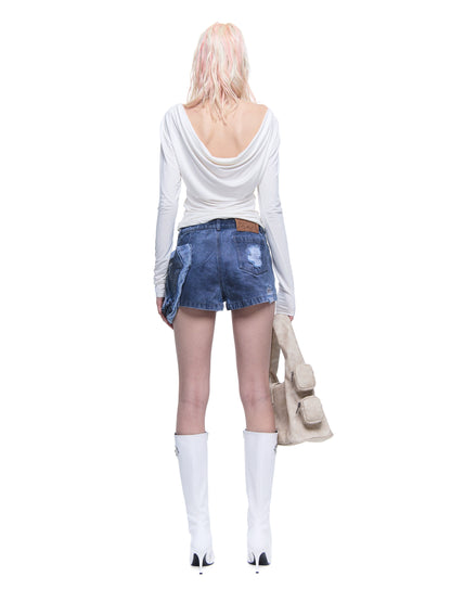 Detachable Side Bags Denim Hot Pants | Perfect for a Date When You Have Nothing to Wear