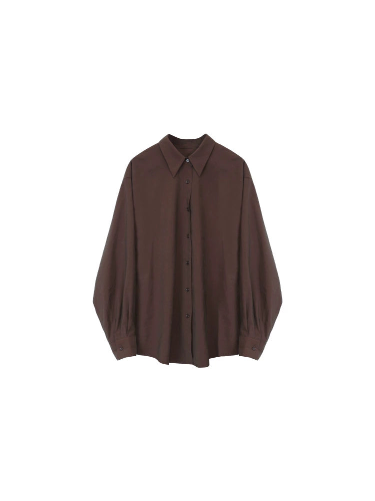 Wild Caramel Mid-Length Shirt – Retro Autumn/Winter Casual Collection
