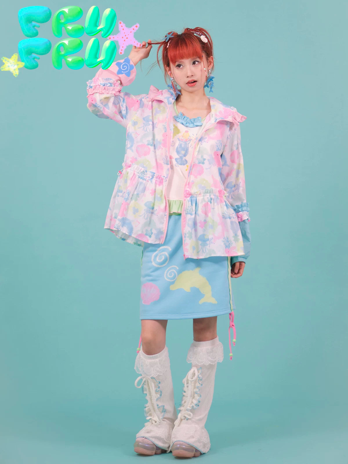 Gulu Store Original Summer Y2K Cartoon Print Cute Childlike Lightweight Sun Protection UV Jacket