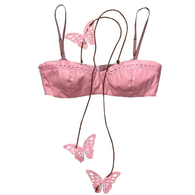 Butterfly Lace Decoration Strap Chest