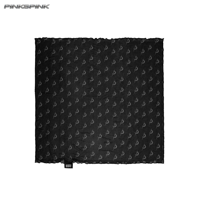 Electric Moon Mesh Rock Headscarf – Unisex Y3K Hip-Hop Style