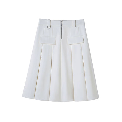 Agile Elegance - Knee Length Pleated Skirt