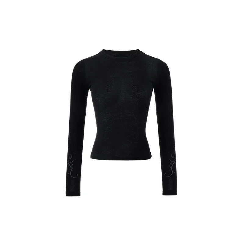 Semi-Sheer Knitted Cropped Cardigan – Tight Waist Slim Early Autumn Top