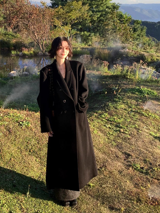 Dark Flame Profile Reversible 100% Wool Tweed Coat – Retro AW Edition