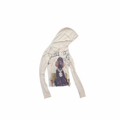 Cat & Dog Letter Print Zip Hoodie Top