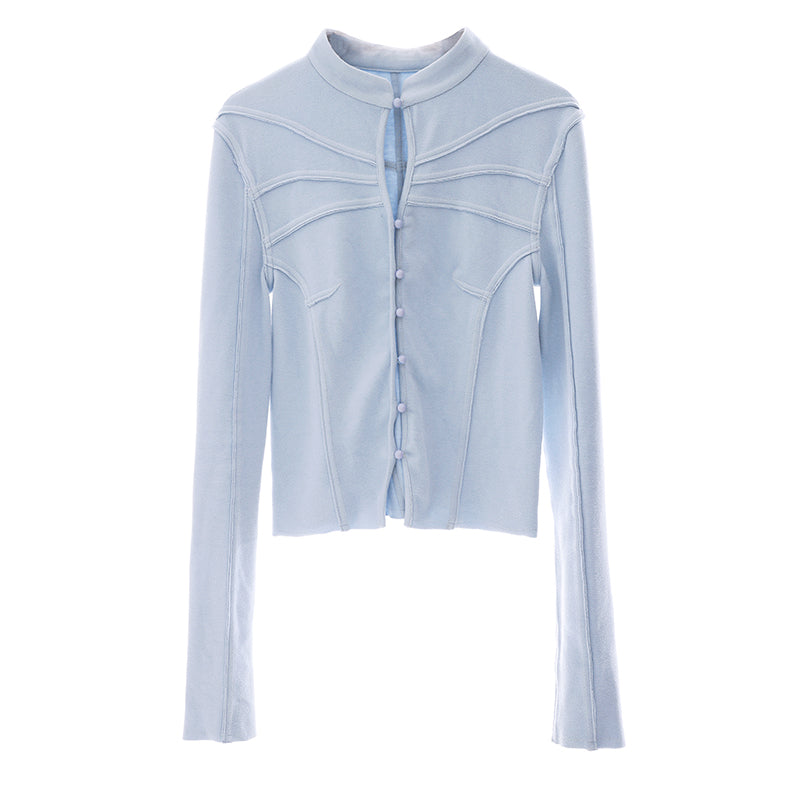 Blue Velvet Chic Split Shirt