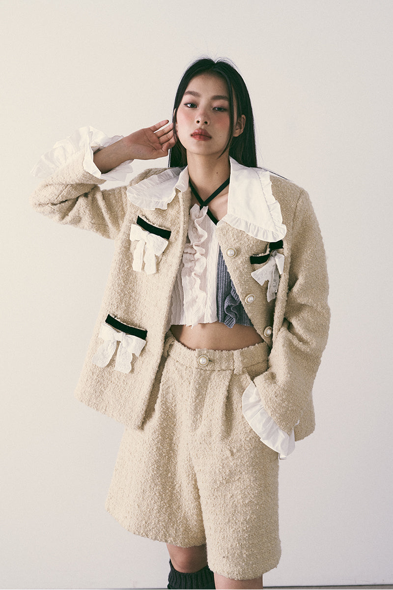 Beige Tweed Two-Piece