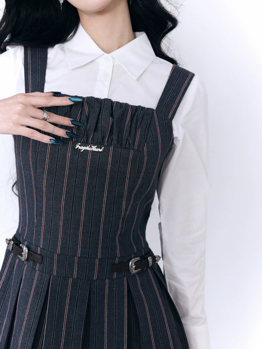 American Academy Style Striped Backband Dress