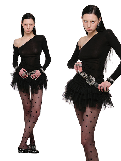 Layered Irregular Mesh Skirt – Gender-Neutral Design Statement