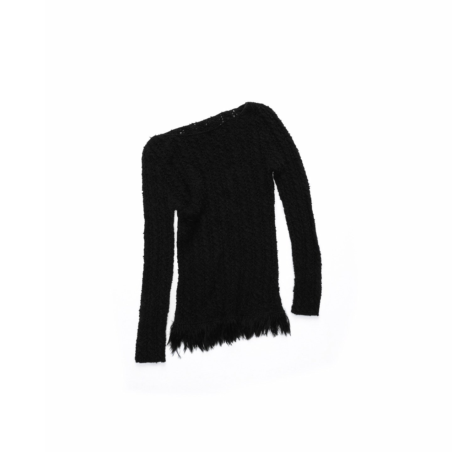 Cable Knit Off-Shoulder Sweater