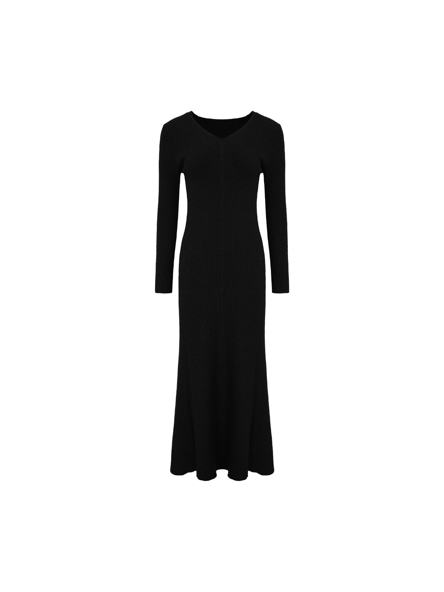 V-Neck Knit Maxi Dress
