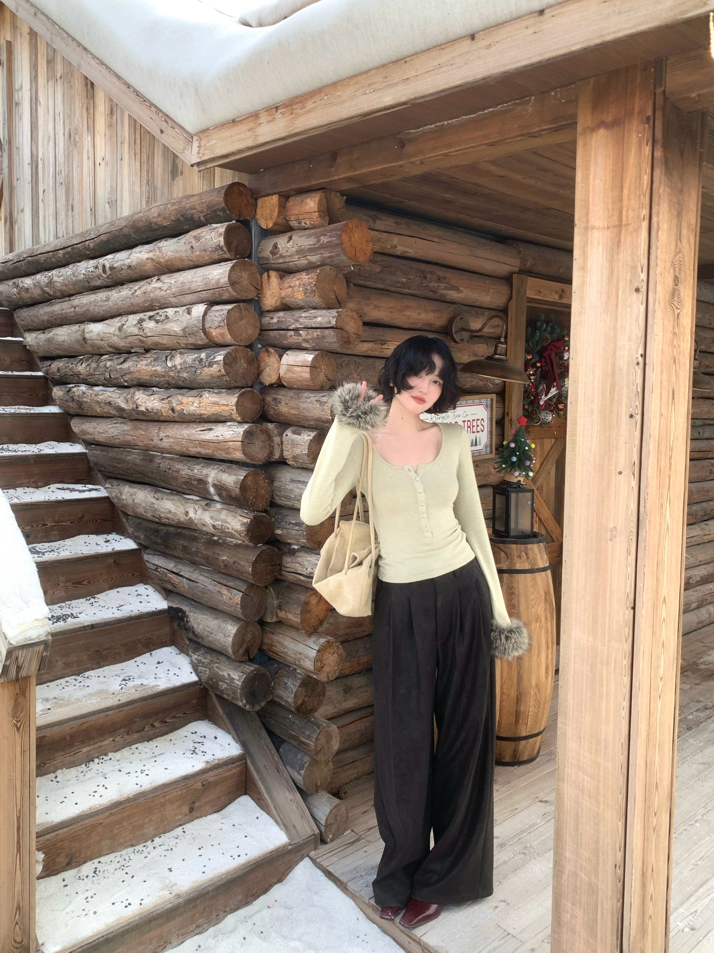 Misen Faux Leather Wide-Leg Trousers