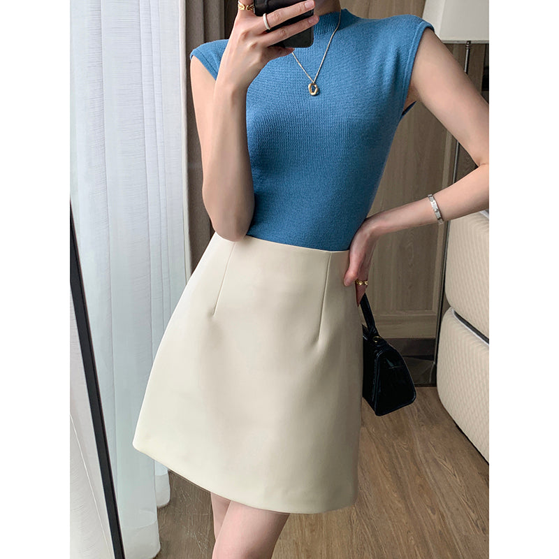 Beige A-Line Skirt