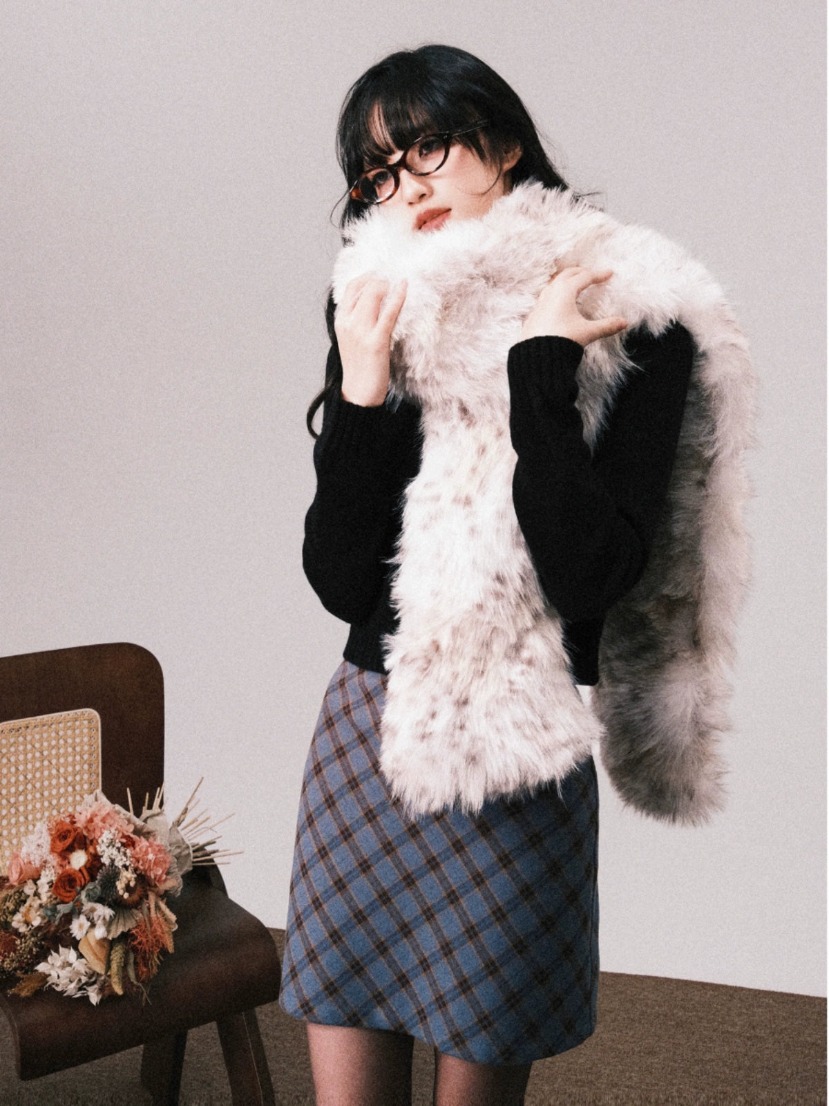 Winter Warm Fur Scarf with a Touch of Fashionable Elegance