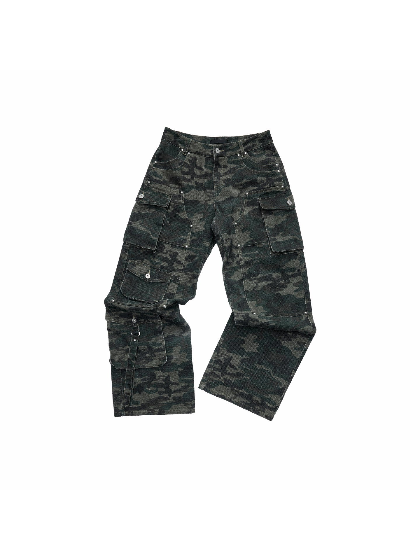 Camouflage Workwear Wide-Leg Pants