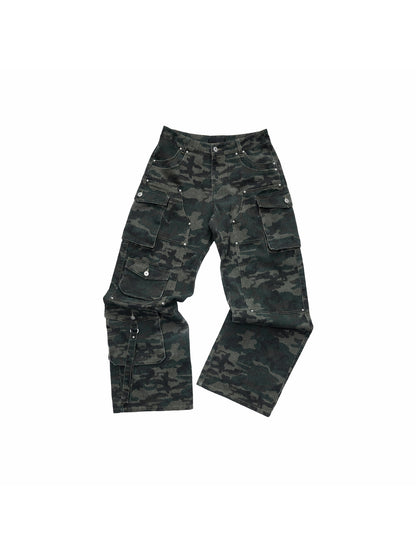 Camouflage Workwear Wide-Leg Pants