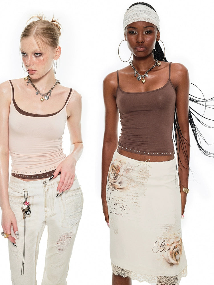 Rivet Hem High-Stretch Camisole – Tight & Alluring Pure-Style Babes Top