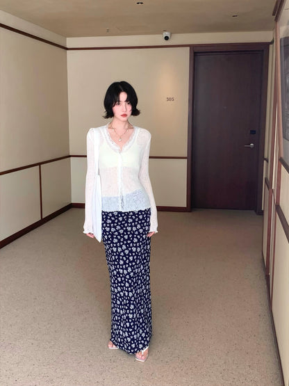 [Vine Buds] French Retro Summer Knitted Cardigan – Lightweight Cover