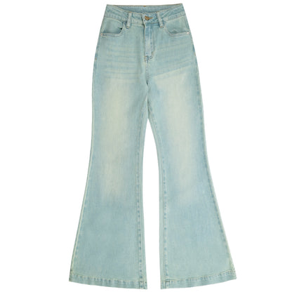 Light Blue High Waist Micro Flare Jeans - Vintage