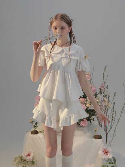 Cloud Ruffle High-Waist Suit