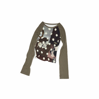Cat & Dog Polka Dot Long Sleeve Tee