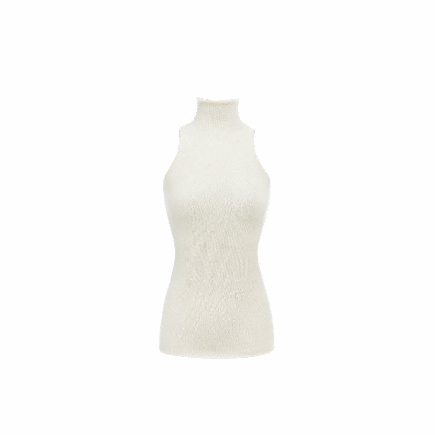 Mohair Sleeveless Turtleneck Knit Top