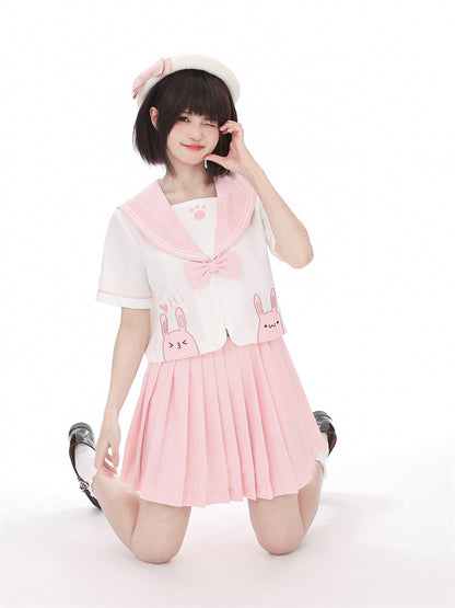 3D Embroidered Rabbit JK Uniform Top