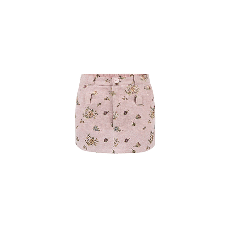 Moonlit Cherry Silk Wrap Skirt