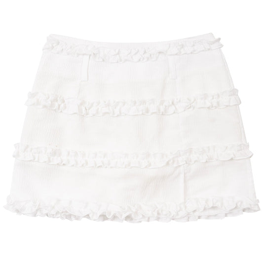 White A-Line Cake Skirt | Retro High Waist Slim Fit for Summer