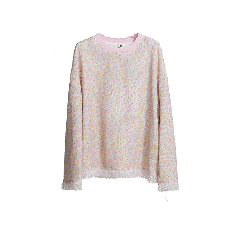 T-shirt d'automne en coton rose en coton rose