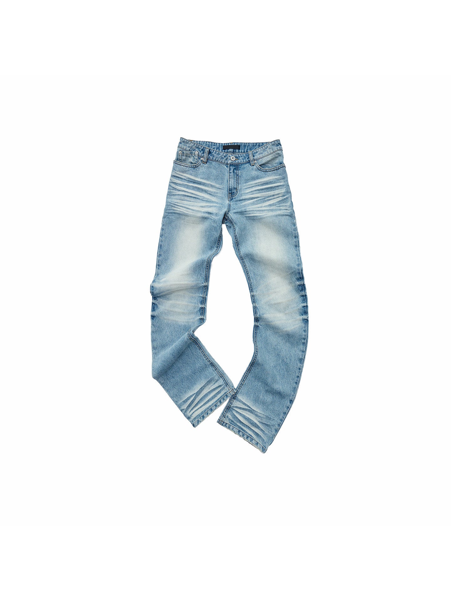 Pleated Cat Whisker Denim Jeans