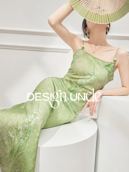 Green Chinese-French Vacation Dress.